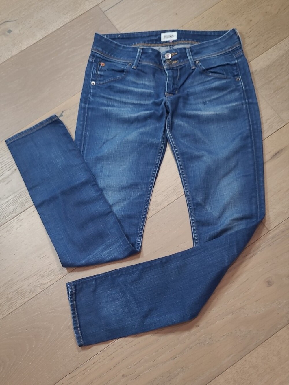 Hudson Jeans Women's sz 27 Collin Skinny Double Button Low Rise Denim Jeans